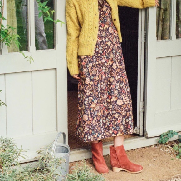Doen Whitby Boot suede wooden clog boot - Picture 2 of 11